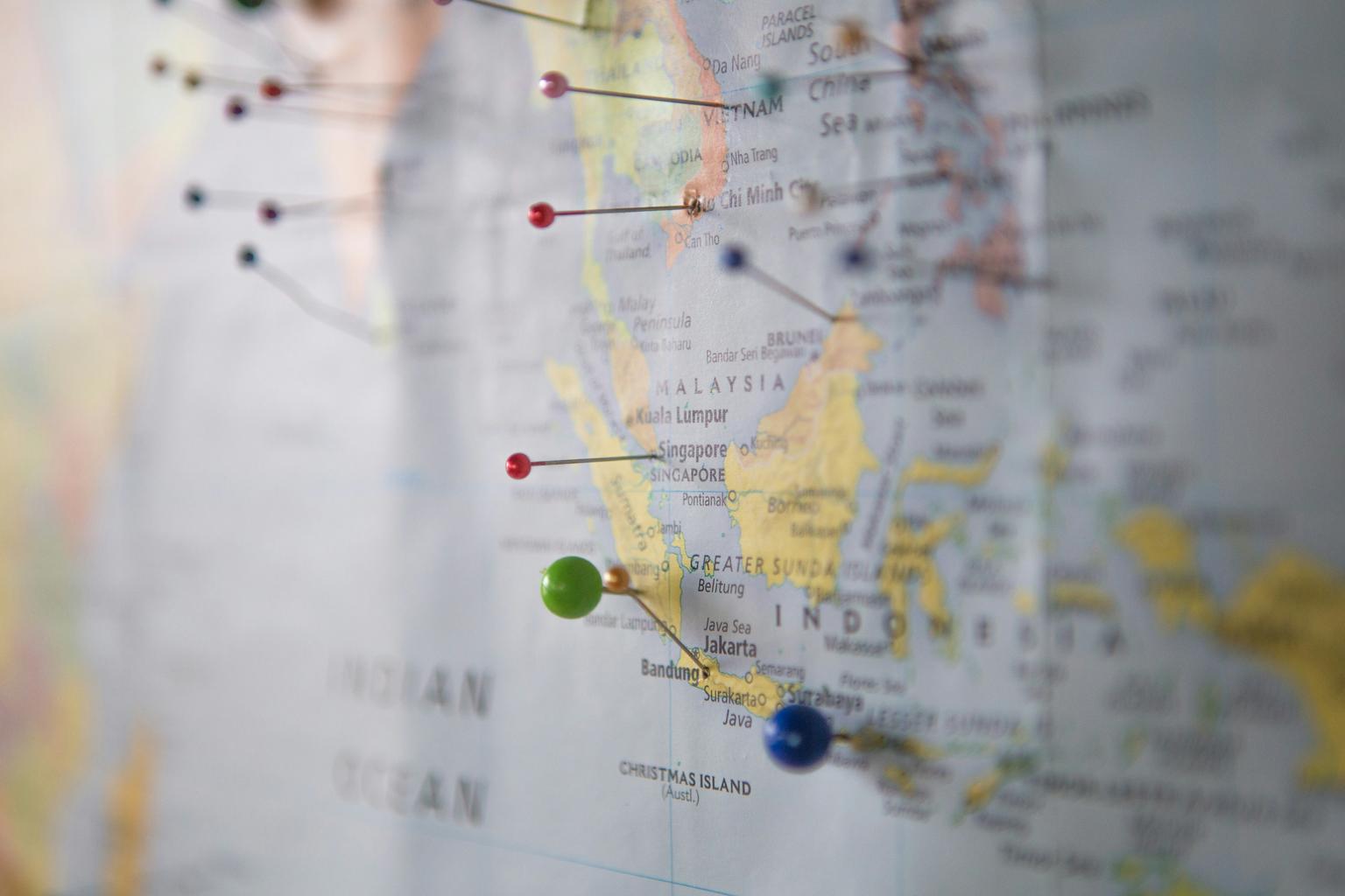 world map highlighting digital nomad visa locations globally